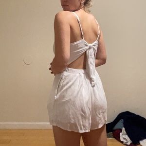 Hollister White Open Back Romper